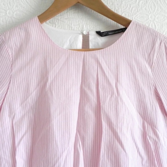 Zara Blogger Favorite Striped Skort Romper Mini Dress with Long Bell Sleeves - Picture 8 of 16